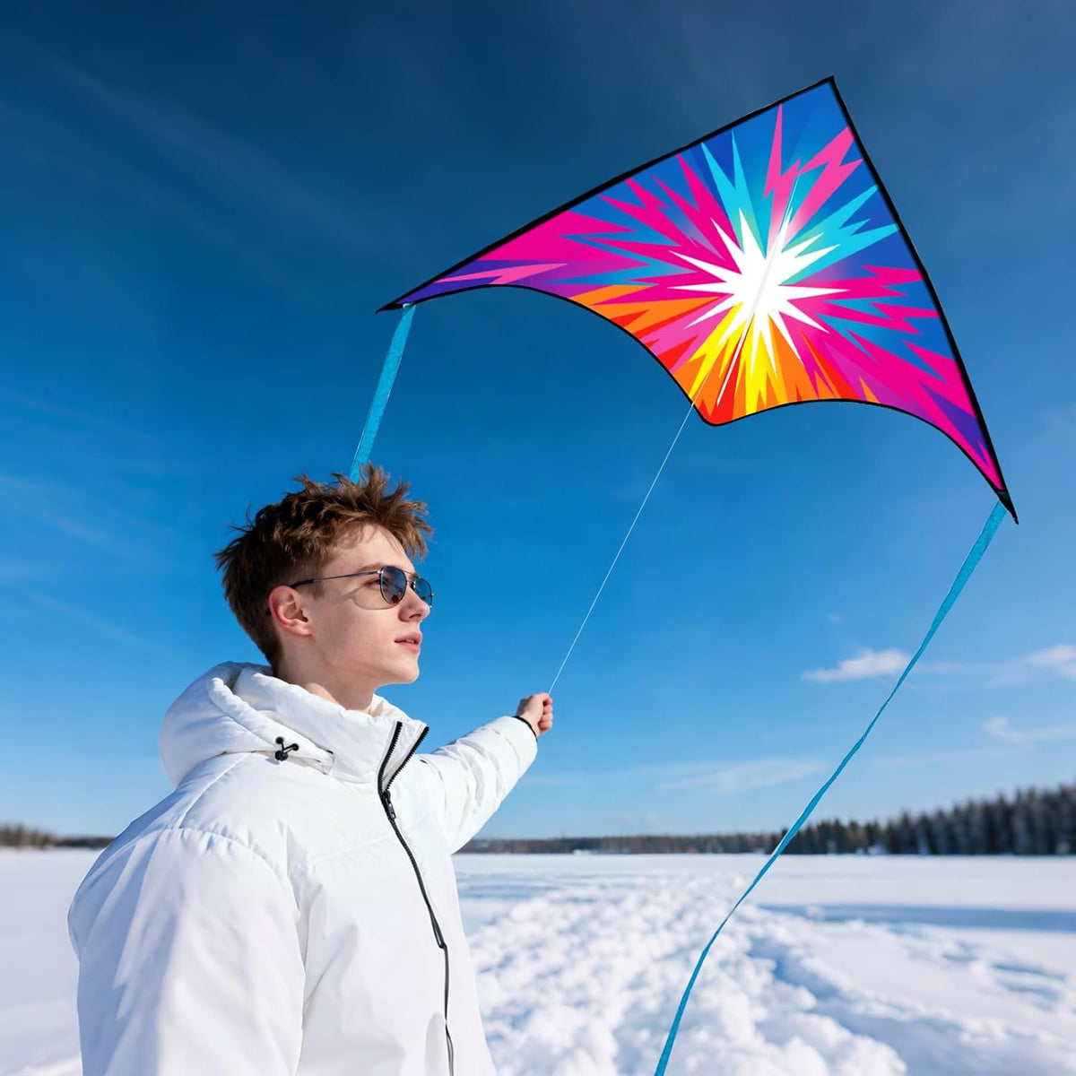 Xida large dragon delta kite for kids, 55 x 61.8 inch ripstop polyester with flying line - view 17