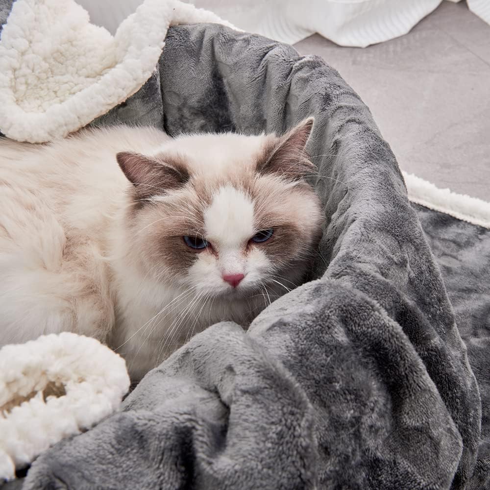 Pet Blankets for Cats, Waterproof Cat Blanket Washable - Dark Grey / 25"x30" - image 2