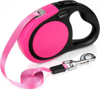 Taglory Retractable Dog Leash, One-Handed Brake, Up to 44 lbs - Pink / Large