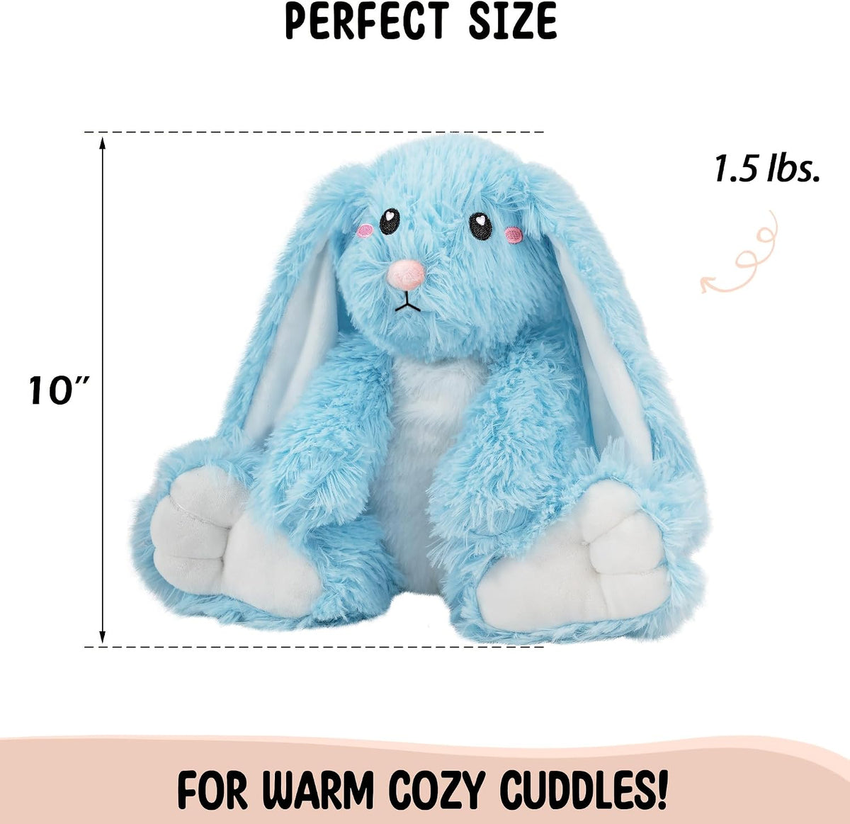 Bunny Microwavable & Weighted Stuffed Animals - Blue Bunny - image 3