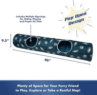 NFL Philadelphia Eagles Cat Tunnel Tube Toy with Plush Football Catnip and Feathers Collapsible Tunnel for Cats to Play, Peek and Hide, Sporty & Fun Cat Tunnel Toy with Team Logo All-Over Design!