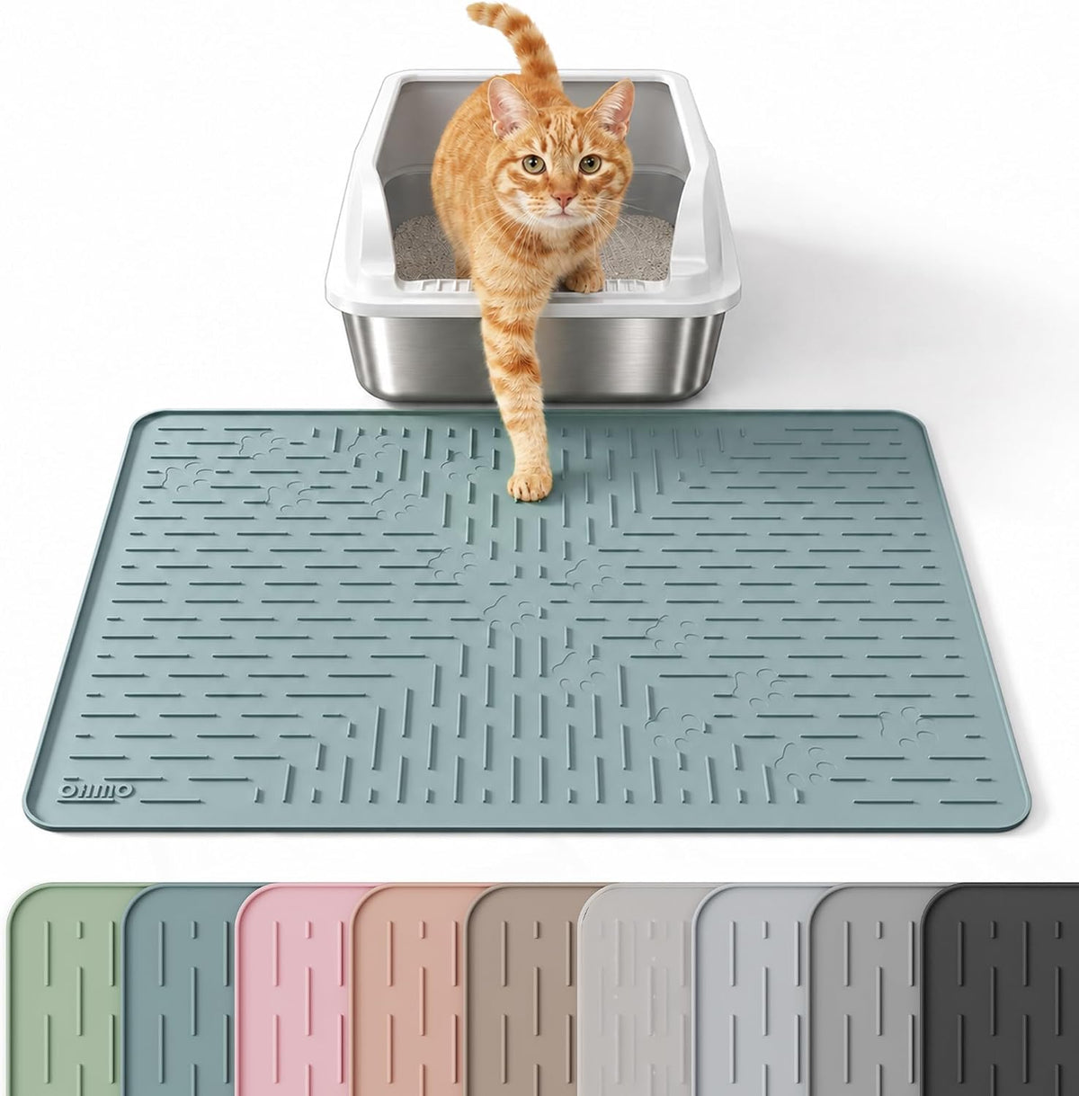 OHMO Large Cat Litter Mat - Light Blue / 23.5x16"