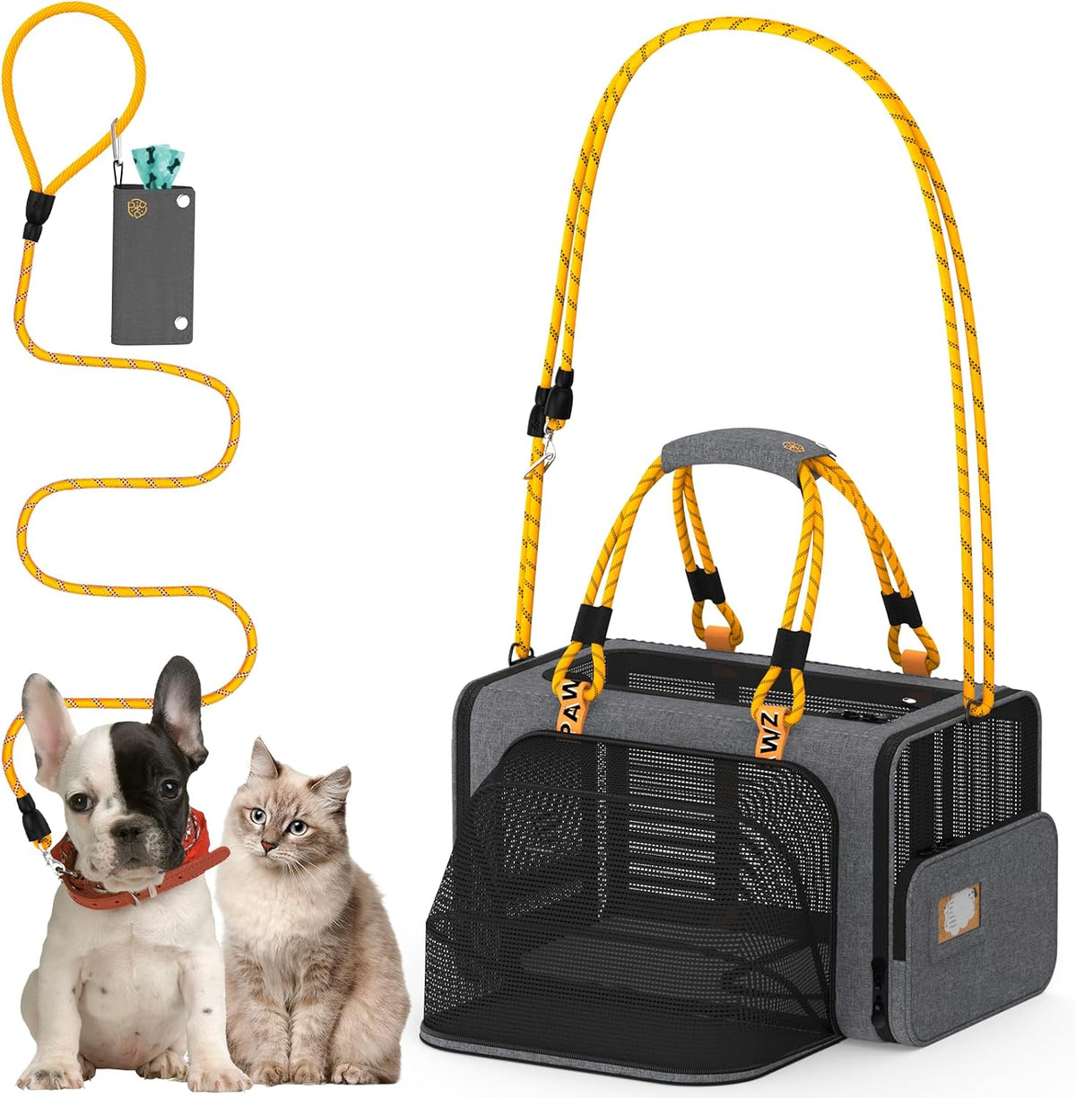 Expandable Pet Carrier for Small Cats & Dogs - 18.0"L x 11.0"W x 11.0"H / Mid-Hemp Gray