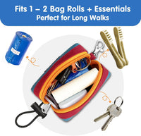 Dog Poop Bag Holder for Leash, Large-Capacity Canvas Pouch - Blue - image 2