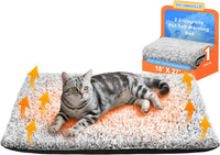 Self Warming Cat Bed, 2.0 Upgraded Thermal Mat for Indoor Cats - Gray / 18"x27"