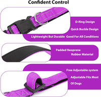 Reflective Dog Collar, Adjustable Nylon for Medium Dogs - Dark Magenta / S:width 5/8"neck 10.5-16" - image 4