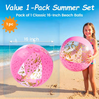 AMOR PRESENT Glitter Beach Ball, Pink - image 2