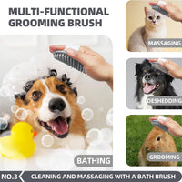 Bath Grooming Kit for Pets, Hair Brush Set with Towel - 6-Bath-Grey - image 4