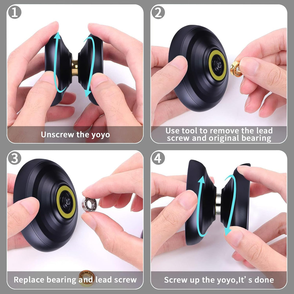 LESHARE X2 Dual-Mode Yoyo for Advanced Players & Teens Beginners – Fun for Kids & Family - X4 Black - image 4