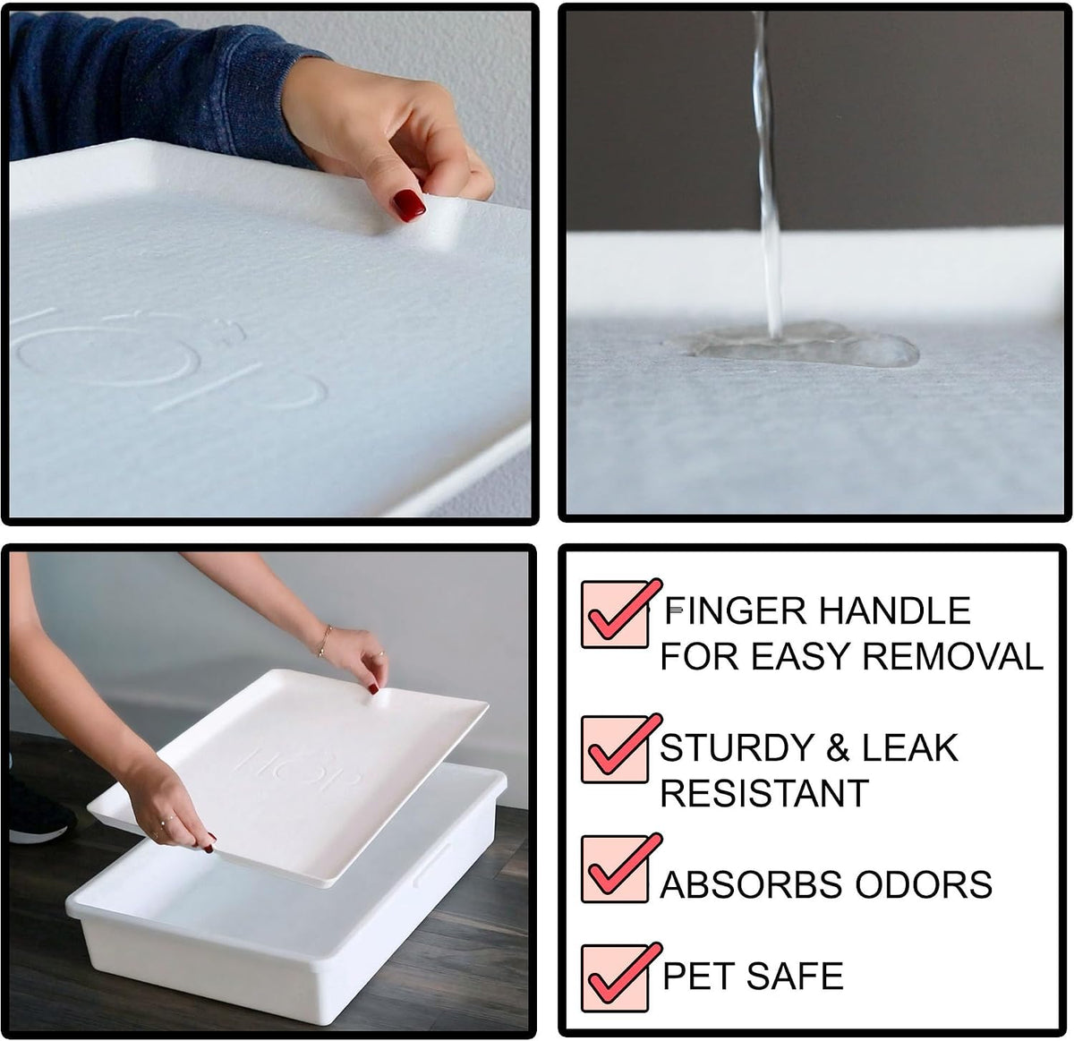 HOP Rabbit Litter Box, Less Mess with Built-in Hay Feeder Designed for Rabbits/Bunnies. Includes - LITTER BOX LINERS ONLY - image 3