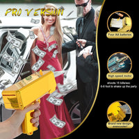 Gusil Money Gun Shooter Cash Cannon Bills Gun Make It Rain Toy Gun - Gold - image 3