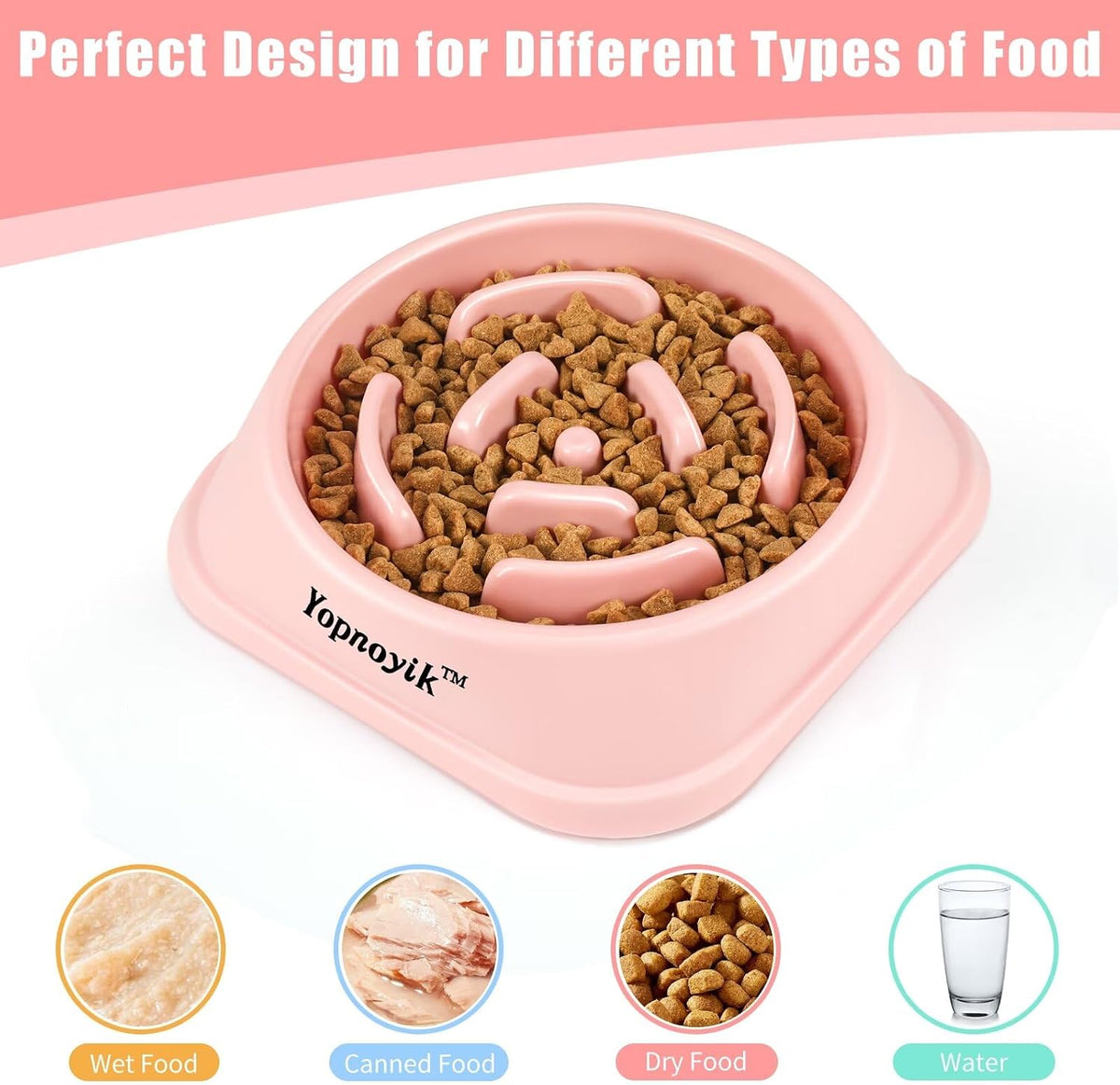 2 Pack Slow Feeder Dog Bowls for Medium Dogs & Cats – Essentials for Dogs - Large / Black and Pink - image 3