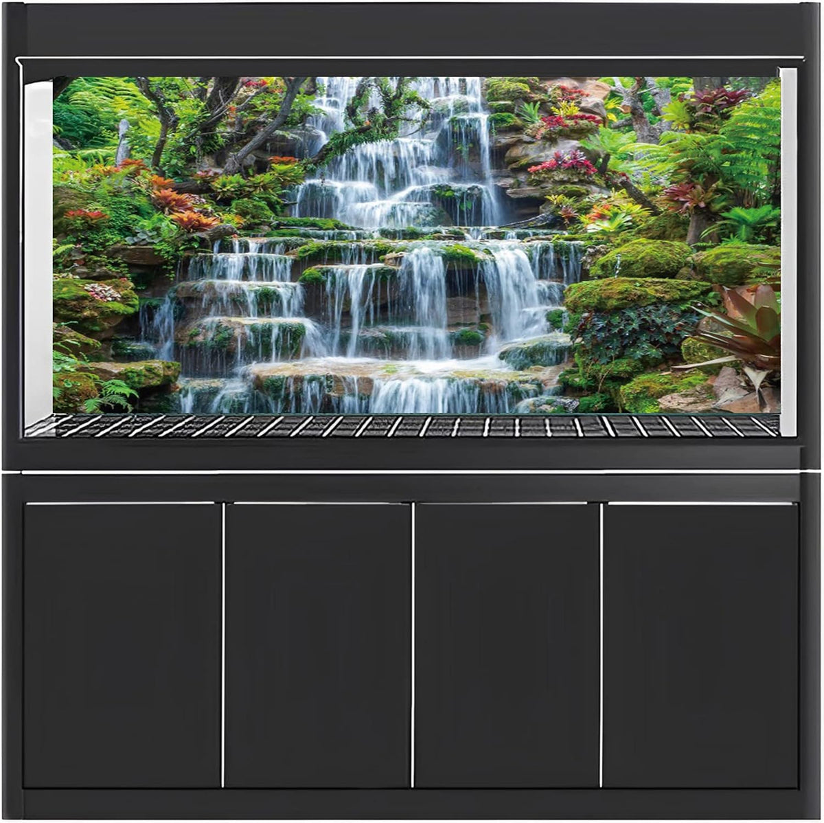 36x18 inches Waterfall Aquarium Backdrop Plants Reptile Habitat - 72x24in/180x60cm - image 3
