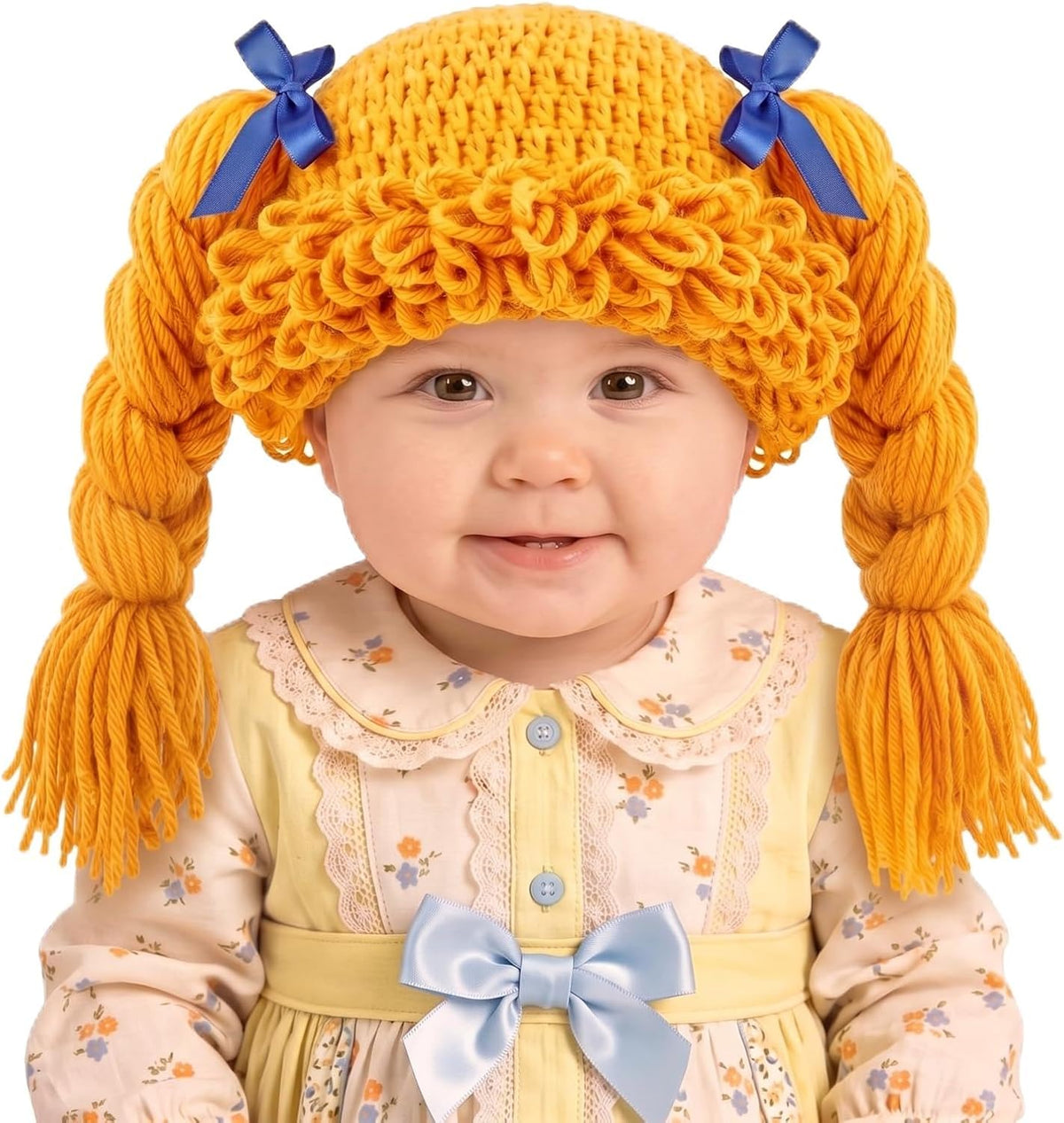 Halloween Cabbage Costume Yarn Wig - Yellow 4 / Long Braided Pigtails