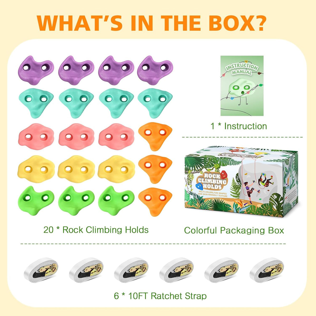 TOPNEW 12 Ninja Tree Climbing Holds for Kids Climber - 20 Pcs Pastel Color 2 - image 4
