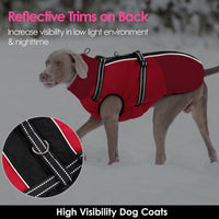 Large Dog Coat Waterproof Dog Winter Jacket with Harness TurquoiseL – Essentials for Dogs - Red / XXX-Large - image 3