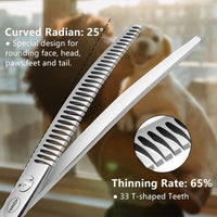 Curved Dog Grooming Scissors, Trimming Face and Paws. - Curved Chunker / 7.0" - image 3