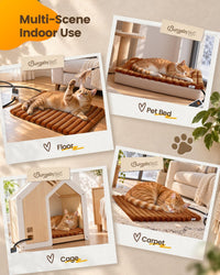BurgeonNest Cat Heating Pad, Indoor Heated Cat Bed - Brown / M: 18 x 16 inches - image 3