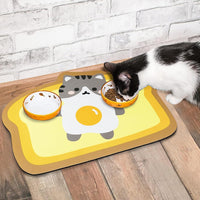 Cat Food Mats for Floor, Dog Pet Water Bowl Feeding Placemats for Food and Water Grey 17.7 * 9.8 - Egg / 17.7"L x 9.8"W - image 2