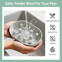 Bowl & Mat Set for Automatic Microchip Cat Pet Feeder - Gray Bowls / 2+1 Pack - image 4