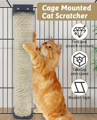 VCEPJH 2 Pcs Cat Scratching Post for Crate Cage Mounted Cat Scratcher Natural Sisal Scratch for Scratching and Climbing Furniture 15x2.7inches (White)