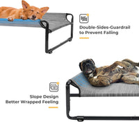 Veehoo Outdoor Elevated Dog Bed - Black Silver / 35.0"L x 26.0"W x 9.4"Th - image 2