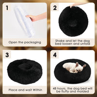 Hoewina Dog & Cat Bed for Indoor Cats - Black / 24.0"L x 24.0"W x 8.0"Th - image 4