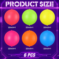 12PCS Iridescent Round Foil Balloons 22" 15" 10" Large Holographic - 22inch Neon Colorful - image 2