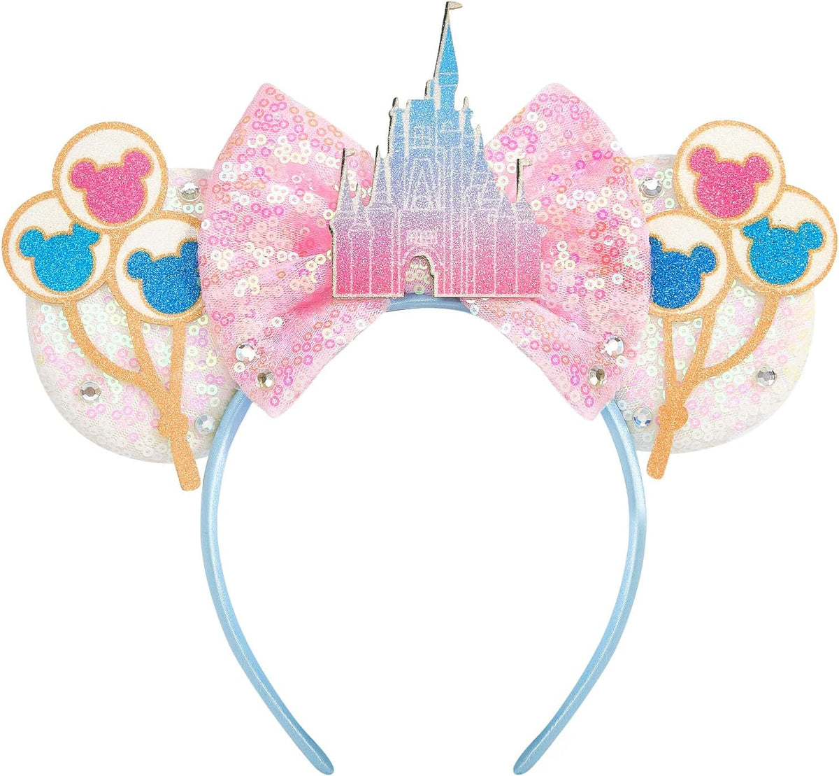 LYLIN Birthday Mouse Ears, Mouse Ears Headband for Women Girls – Fun for Kids & Family - Pink Castle