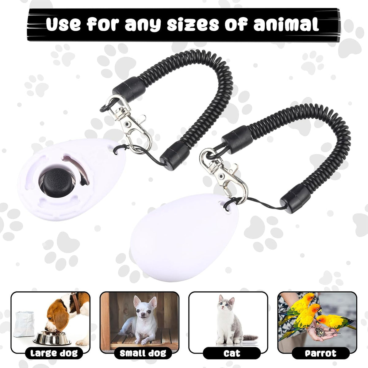 Frienda 18 Pcs Dog Training Clicker with Wrist Strap for Pets - White - image 4