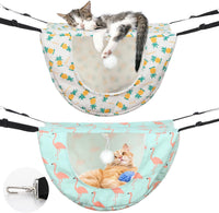 Unittype 2 Pieces Cat Cage Hammock Hanging Pet Bed, 2 Styles - Pineapple / 2