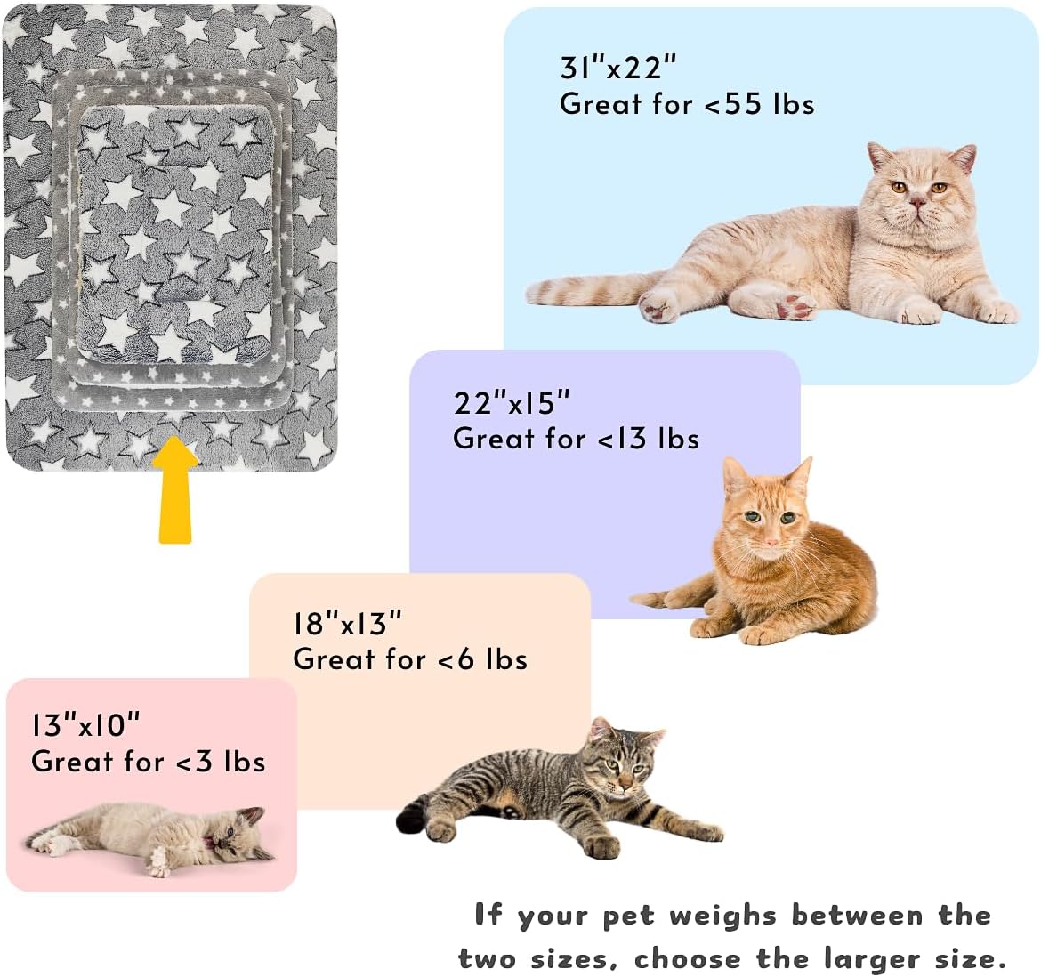 2 Pack Cat Blanket for Indoor Cats - Stars / 31X22 in - image 3
