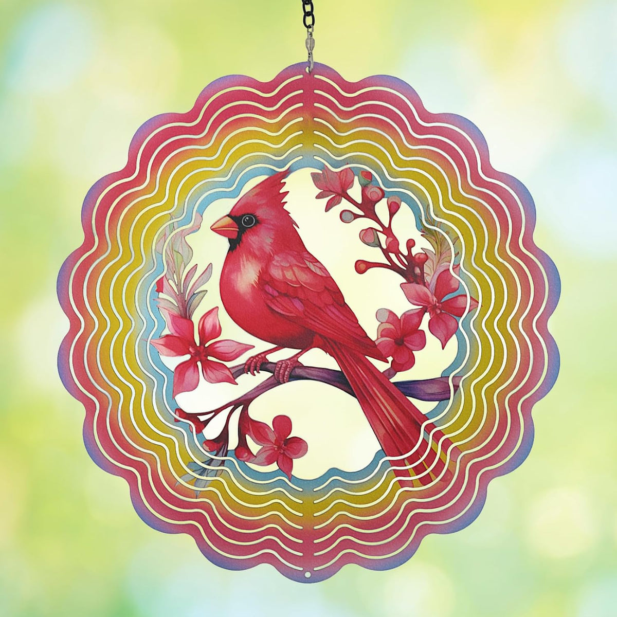 Cawalap Wind Spinners Outdoor Butterfly - Cardinal Bird / 12 Inch