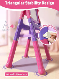 Lehoo Castle Easel for Kids 3-5, Magnetic Chalkboard Whiteboard – Fun for Kids & Family - Purple, Pink - image 3