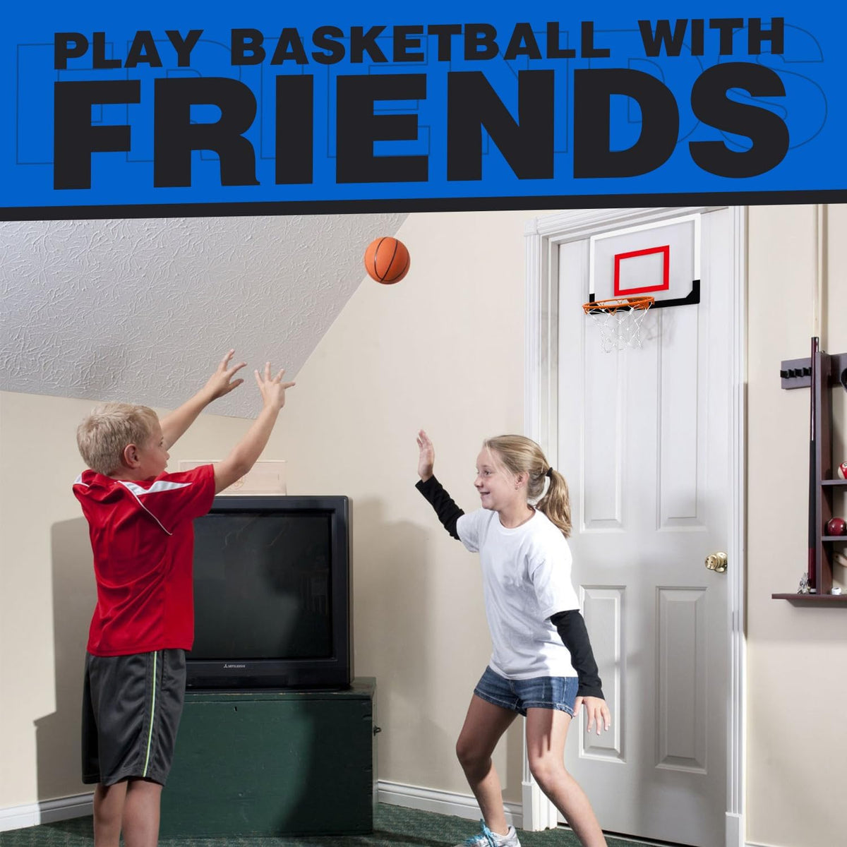 TOY Life Basketball Hoop Over The Door Basketball Hoop – Fun for Kids & Family - White-Classic - image 2