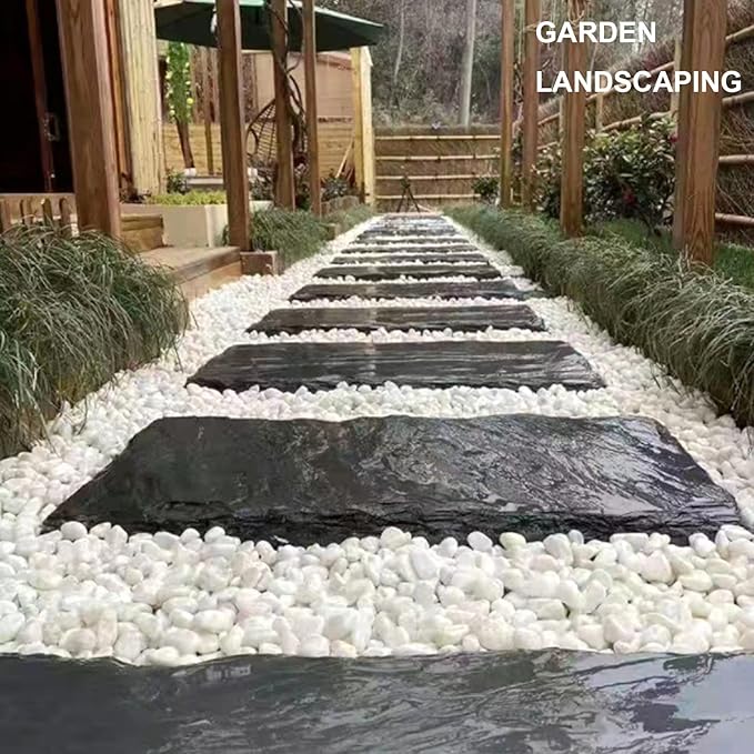 HappyFiller 18 LB White Gravels Small Terrarium Rocks Stones for Bamboo,Cactus,Vase Fillers,Succulents Plants,Landscaping,Aquarium,Zen Garden,1 Inch