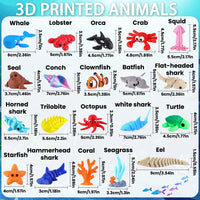 Celltestria 18PCS 3D Printed Skeleton Fidget Toys with Coffin Storage - 21Pcs Ocean Animals - image 2