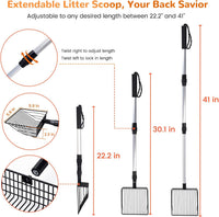 Cat Litter Scoop 43 inch Metal Litter Scooper with Stainless Steel - Long Handle - image 3