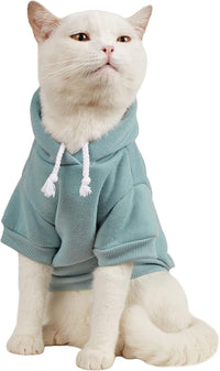 Basic Dog Hoodie Sweatshirt Puppy Sweater Warm Cat Costumes Pet - Small / Cadet Blue