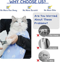 Cat Wrap for Cutting Nails, Self-Adhesive for Grooming, Anti-Scratch Cat Swaddle Wrap for Medicine, Nail Clipping, Teeth Brushing, Ear Cleaning