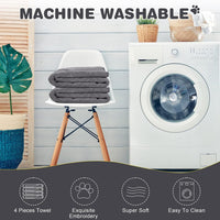 Chumia 4 Pcs Dog Towels for Drying - 16 x 32 Inch / Gray - image 4