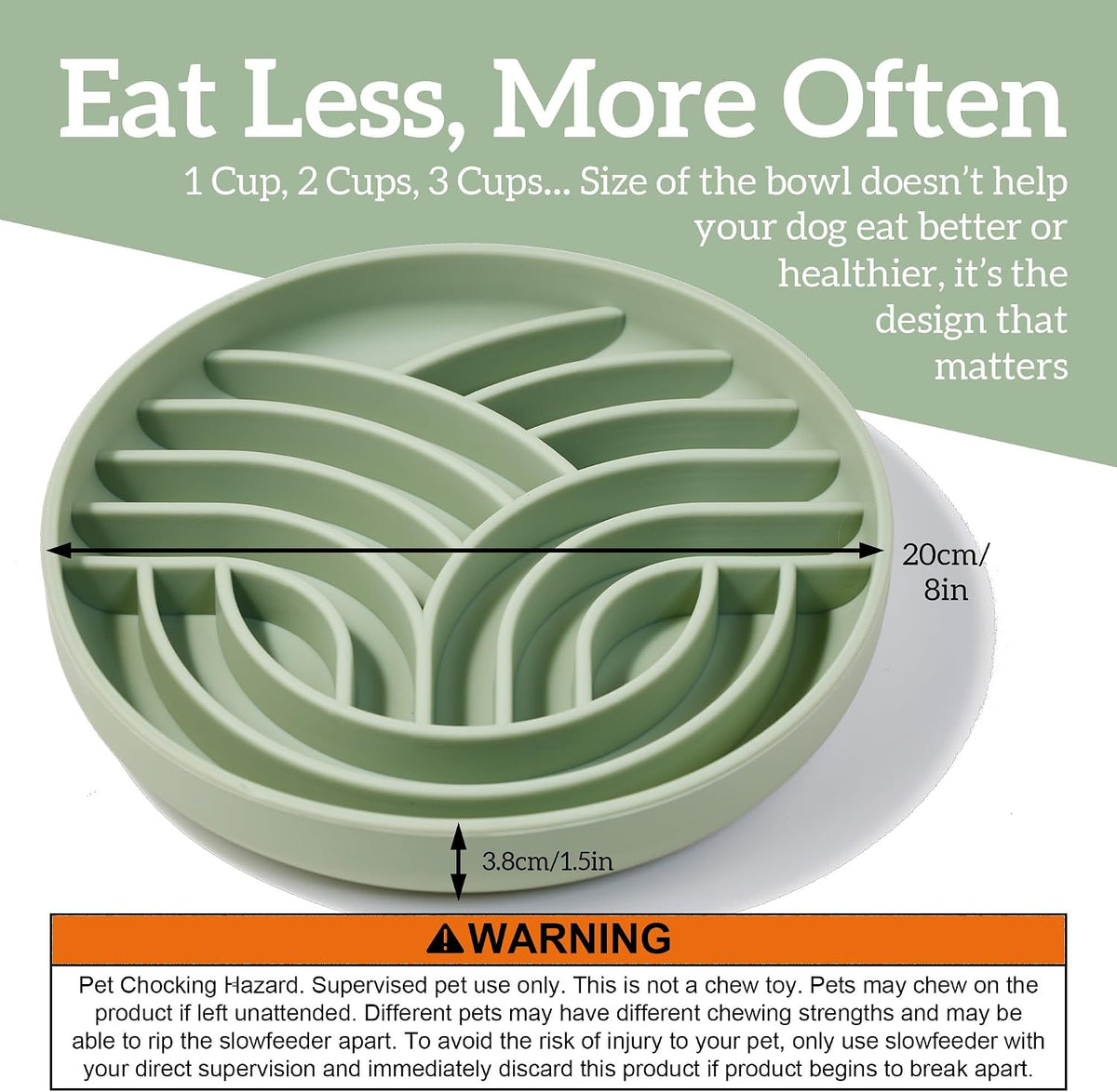 OHMO Slow Feeder Dog Bowl, 5.9" Lick Mat for Dogs, Tree of Life - Sage Green / Tree Life-L (7.9") - image 2