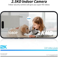 Indoor Camera 2K HD 5G/2.4Ghz WiFi Pet Robot Camera Motion Detection and Alarm,Two-Way Talk,Color Night Vision, Nanny Cam Compatible with Alexa（Black）