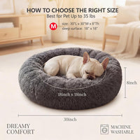 Small Calming Dogs Bed for Small Dogs Anti-Anxiety Machine Washable - Dark grey / 30 inches - image 3
