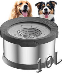 6.5L Dog Water Bowl No Spill 1.6 Gallon Stainless Steel Water Bowl - 10L+2 Filters