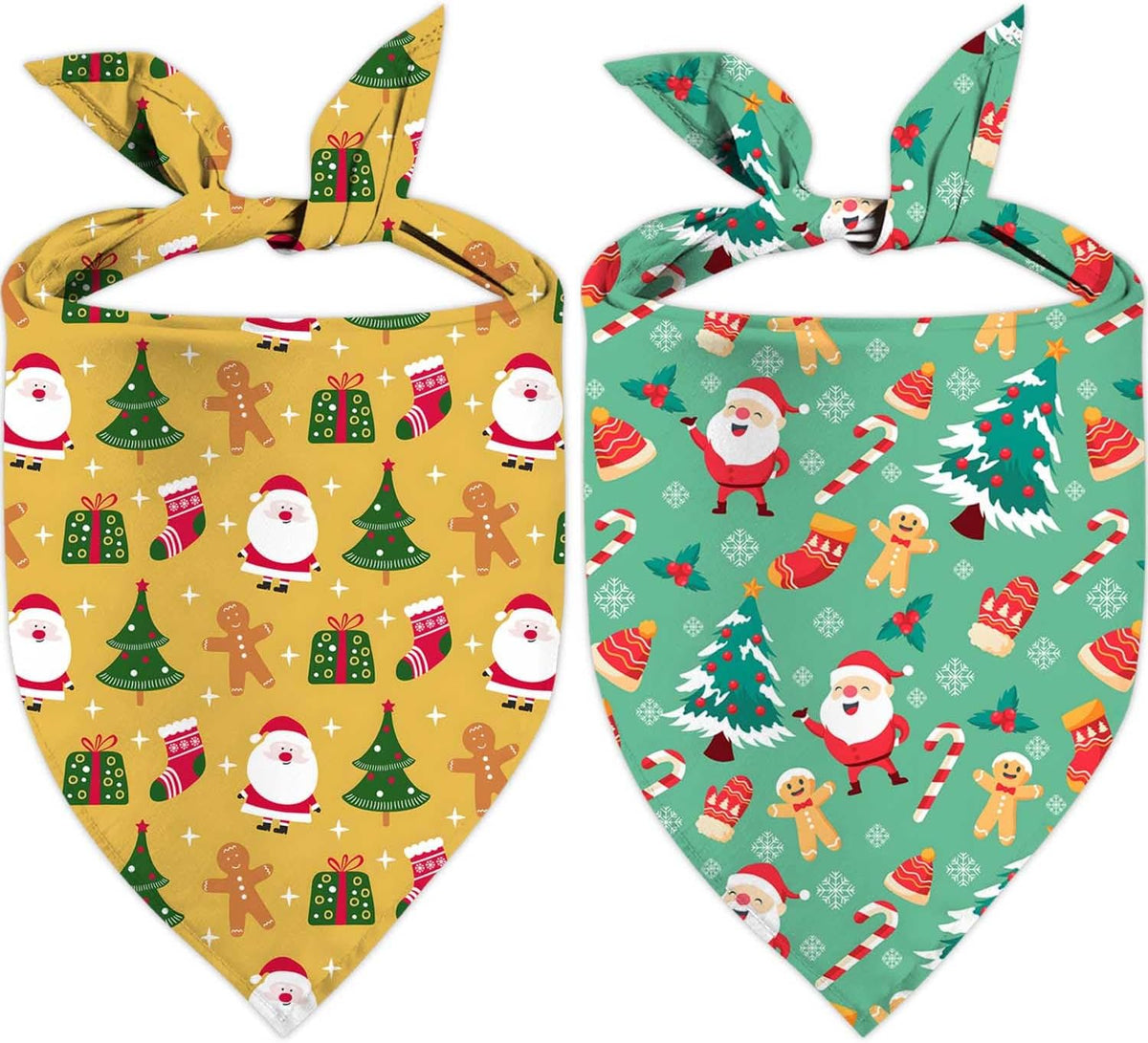 Halloween Dog Bandanas 2 Pack Reversible Triangle Scarf – Essentials for Dogs - Christmas