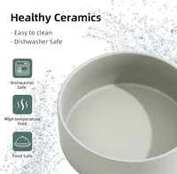 Ceramic 6.1inch Non-Slip Dog Food and Water Bowl for Small & Medium Breed Dogs,Pet Bowl for Replacement, Protects Cervical Spine (Grey)