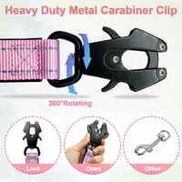 Heavy Duty Hands Free Dog Leash with Quick Release Carabiner - Pinkish Yellow - image 4