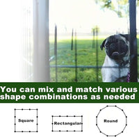 Dog Playpen,24 32 40 48 in(H) Pet Fence Outdoor for Rv Camping,Garden Fence Small Animal Barrie for Yard,11Ft(L)-56Ft(L) Black Metal Temporary Fencing