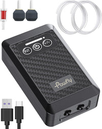 Pawfly Aquarium Lithium Battery Powered Air Pump USB Rechargeable - 60-100 Gal（3.5 W）